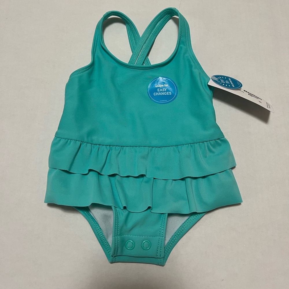 CARTER’S - 3M - NWT - INFANT GIRLS TEAL SWIMSUIT / SWIMWEAR - Picture 2 of 3
